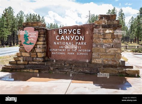 Entrance Bryce Canyon National Park High Resolution Stock Photography
