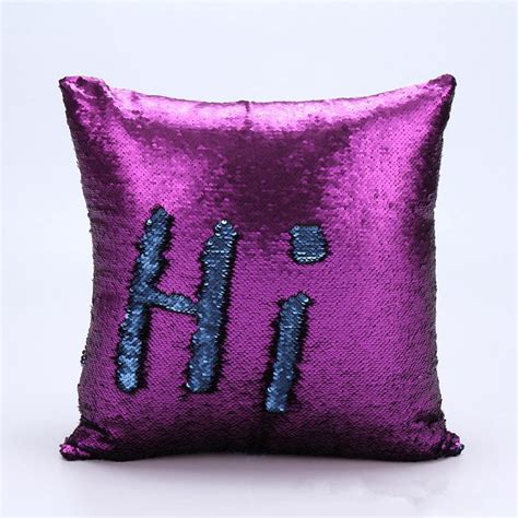 Saideng Reversible Sequin Mermaid Sequin Pillow Magical Color Changing