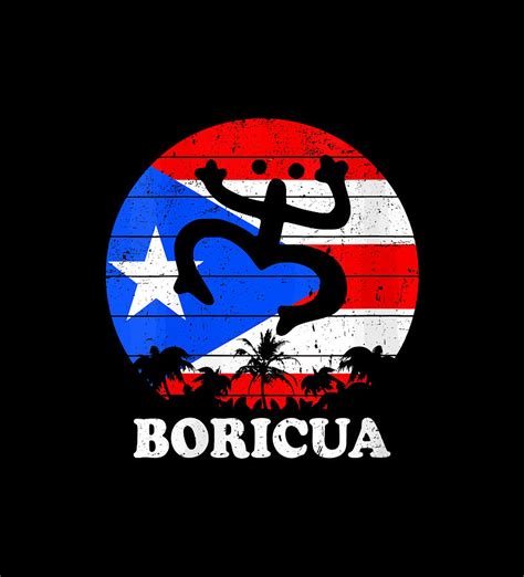Puerto Rico Flag Palm Trees Taino Coqui Symbol Boricua Shirt Digital My Xxx Hot Girl