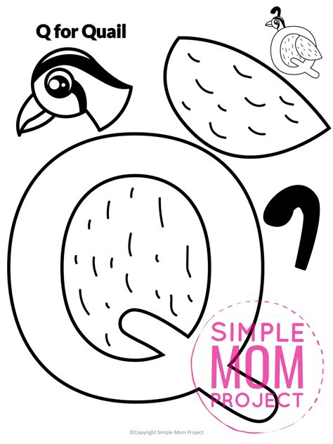 Free Printable Letter Q Craft Template Simple Mom Project