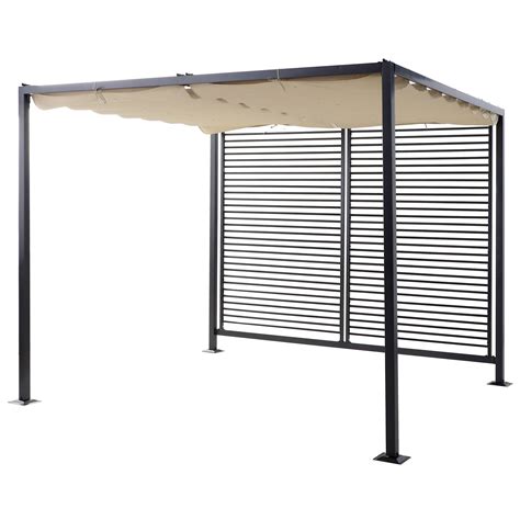 The retractable fabric canopy top allows you to fold or unfold it to enjoy the sunshine or rest in shade. Outsunny Metal Pergola Gazebo Patio Sun Shelter Grape Tent ...