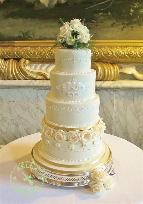 Traditional Ivory Wedding Cake Decorated Cake By Inga Cakesdecor