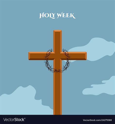 Holy Week Banner With A Cross Royalty Free Vector Image