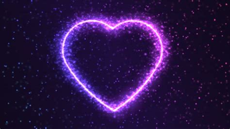 Rotating Sparkling Heart Shape Animation Stock Footage Video 100