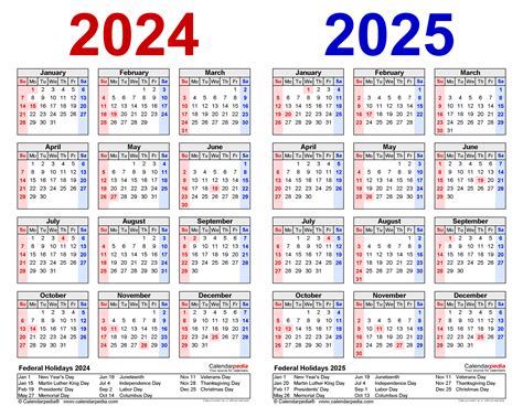 2024 2025 Two Year Calendar Free Printable Pdf Templates Images And