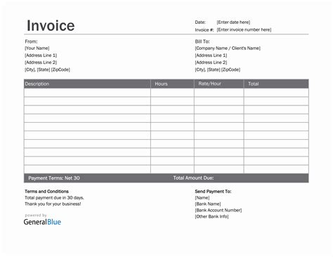 Invoice Template For Us Freelancers In Excel Basic