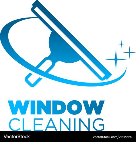 Window Washing Cleaning Squeegee Logo Icon Vector Image