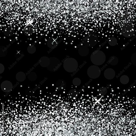 Shiny Silver Glitter On Black Background Stock Vector Adobe Stock