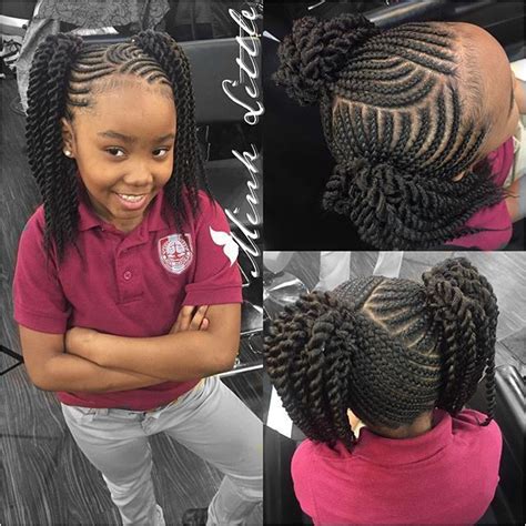 Black hair is very coarse and naturally kinky. Kids Protective Hairstyles for Black Girls | 1458 best ...