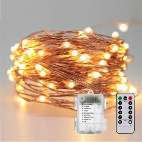 5m 10m Battery Powered Led String Fairy Lights With Remote Control Flexible Copper Wire