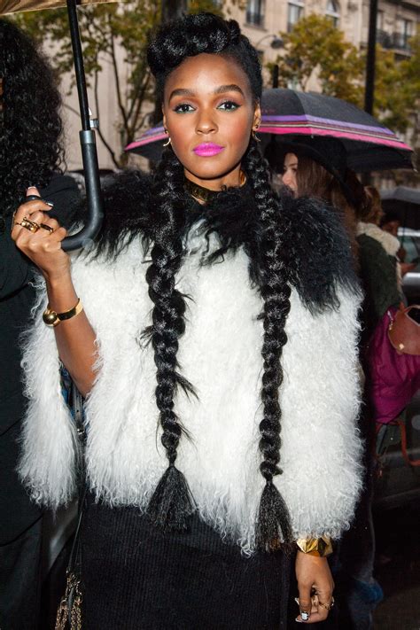 Janelle Monáes Long Braids And Neon Pink Lips Vogue