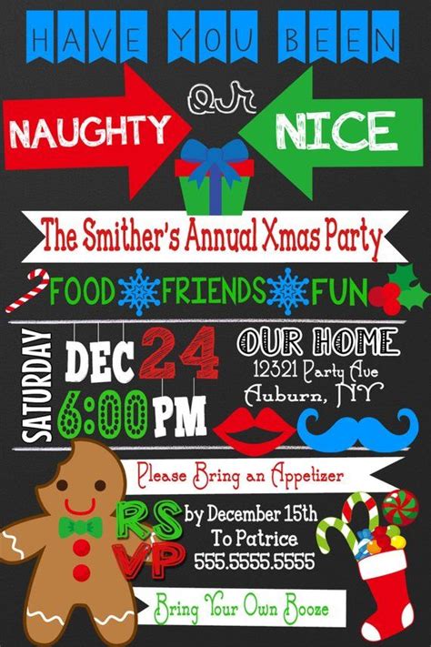 Naughty Or Nice Christmas Party Invitations Naughty Or Nice Invites