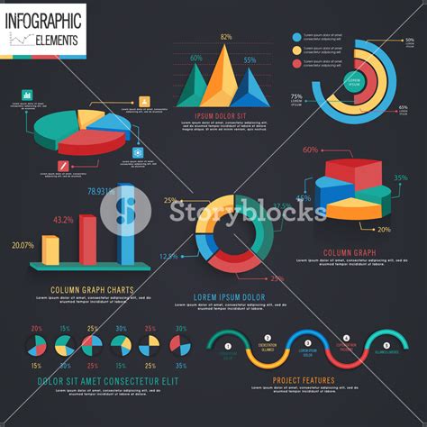 Creative Colorful Infographic Elements Including Various Statistical