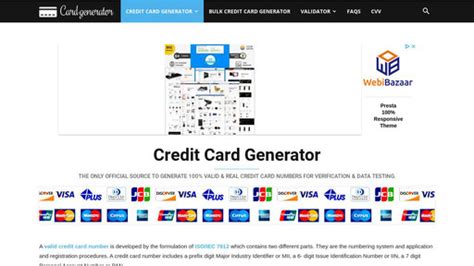 Credit Card Generator Credit Card Numbers Generator And Validator