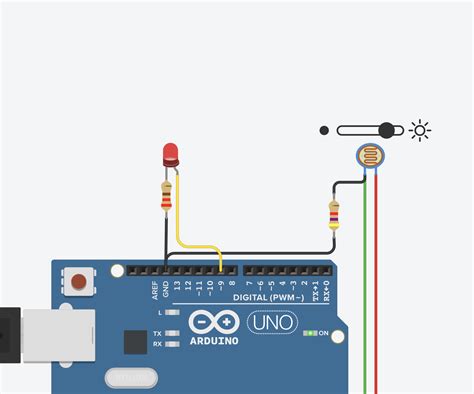 Light Sensor Photoresistor With Arduino In Tinkercad 5 Steps With
