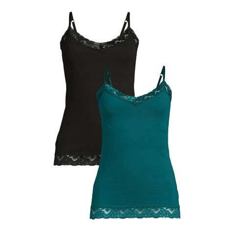 No Boundaries Juniors Lace Trim Cami Top 2 Pack