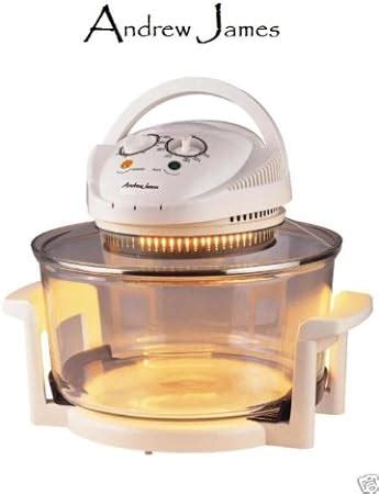 Andrew James Ltr Deluxe Halogen Oven Cooker Includes Page Recipe Book Month Warranty