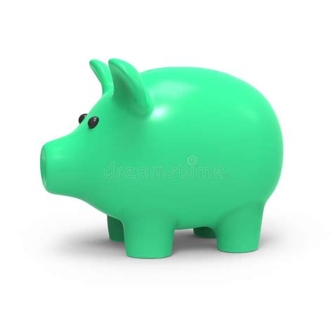 3d Green Piggy Bank Stock Illustration Illustration Of Isolated 45430907