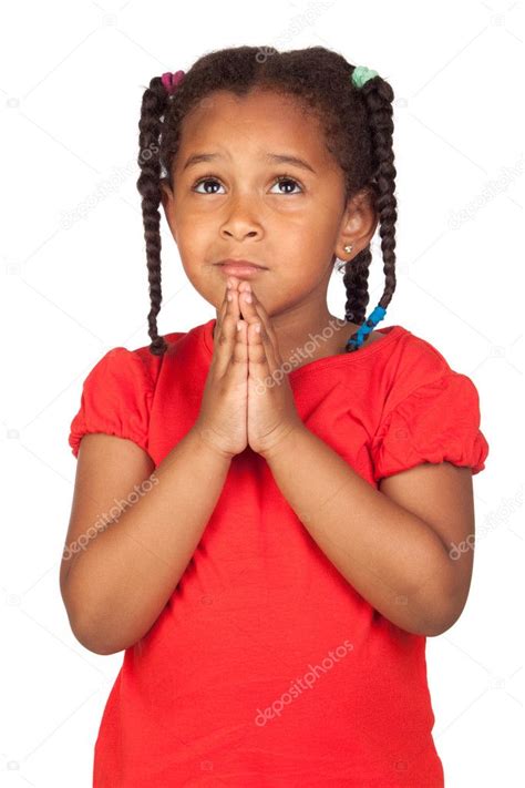 Sad Little Girl Praying For Something — Stock Photo © Gelpi 9430677
