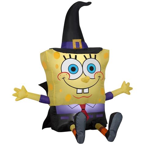 Gemmy 4 Ft Tall Halloween Inflatable Spongebob As Witch Sm Nickelodeon