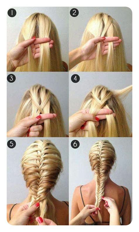 Begin braiding at the top of the head, and add even sections of hair into for new braiders, it can be hard to work at the back of your head, and you might need some practice before pulling this off on your own. 104 Easy Fishtail Braid Ideas And Their Step By Step ...