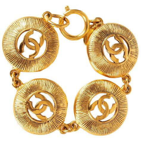 Chanel Gold Tone Vintage Bracelet At 1stdibs