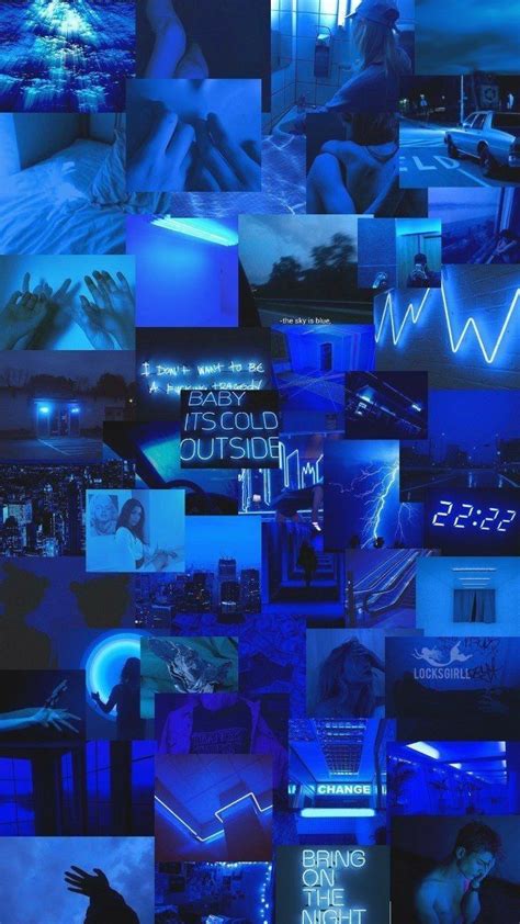Best Neon Blue Aesthetic Wallpaper Collage Pictures