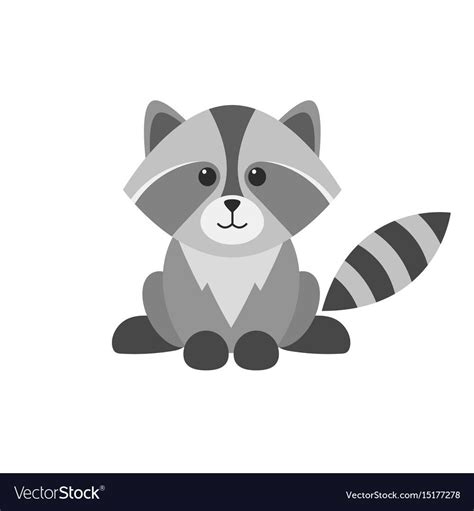 Cute Cartoon Raccoon Vector Image On Vectorstock Raccoon Illustration