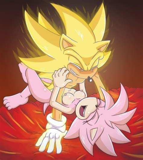 Rule 34 1boy 1girls Amy Rose Breasts Closed Eyes Female Glowing Half