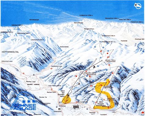 Large Piste Map Of Rauris 1998 Salzburg Austria Europe