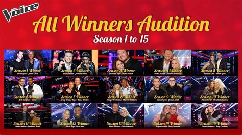 All The Voice Winners Season 1 15 Youtube