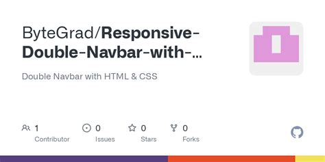 Github Bytegrad Responsive Double Navbar With Logo Icons In Html Css