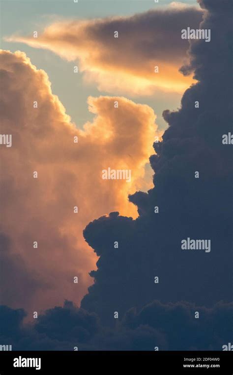 Dramatic Clouds At Sunset Stock Photo Alamy