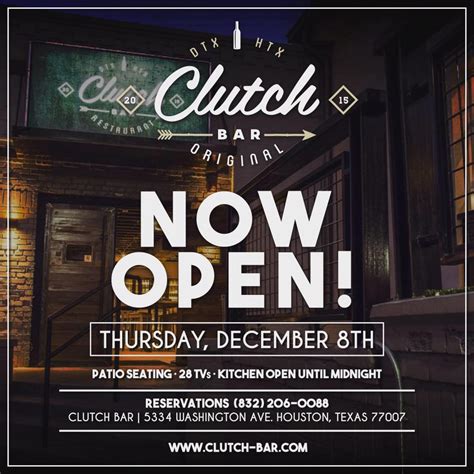 Book campsites and camping near me open now. Clutch Bar Houston - Bar & Restaurant - Montrose - Houston