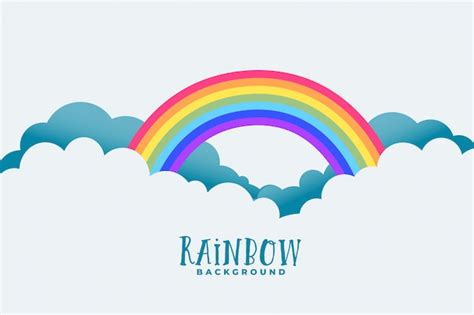 Free Vector Rainbow Above Clouds Background
