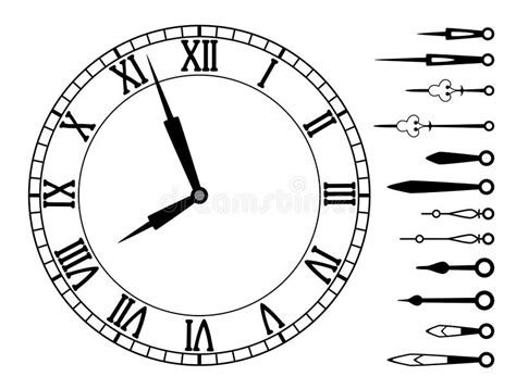 Vector Clock And Set Of Hands Stock Vector Image 23735486