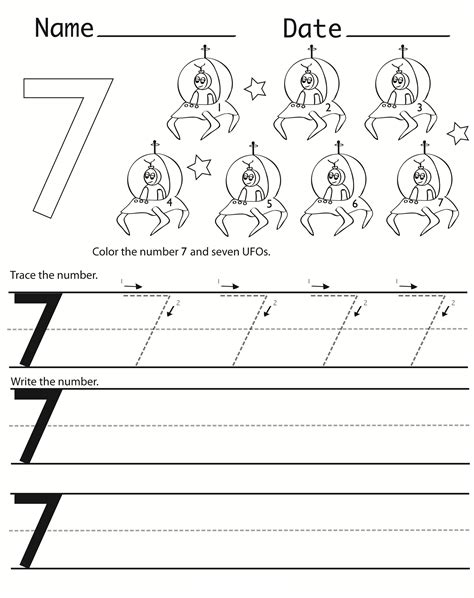 One worksheet for each letter of alphabet and a blank writing for younger kids we have simple letter flashcards and letter worksheets for preschoolers. Number 7 Worksheets for Preschools | Activity Shelter