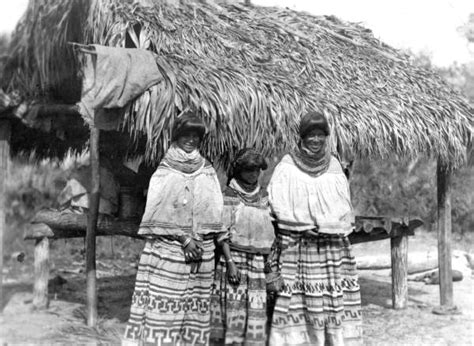 Florida Memory Seminole Indian Women Wearing Traditional Dresses