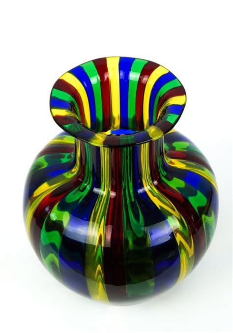 Vase En Verre De Murano Soufflé Multicolore Par Urban Pour Made Murano Glass 2019 En Vente Sur