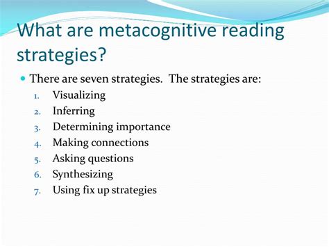 PPT - Metacognitive Reading Strategies PowerPoint Presentation, free ...