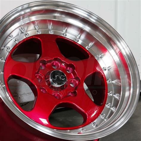 One 16x9 Jnc 010 Jnc010 4x1004x1143 15 Candy Red Machine Lip Wheel