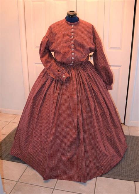 1860s Civil War Day Dress Gown Custom Made To Order Etsy Dresses