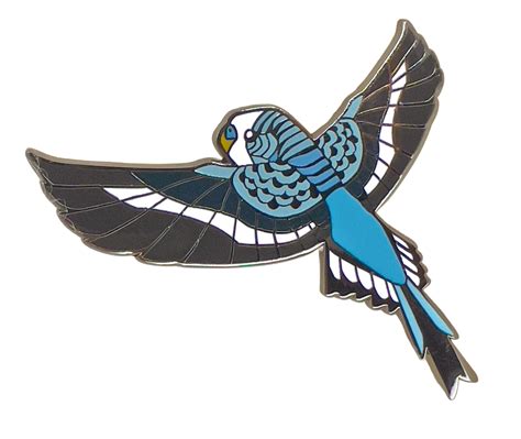 Flying Blue Budgie Enamel Pin