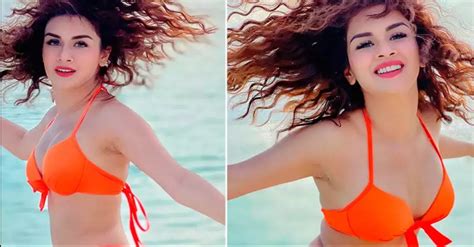 Avneet Kaur Sets The Internet Ablaze With Her Orange Bikini And Drops Stunning Pictures From Her