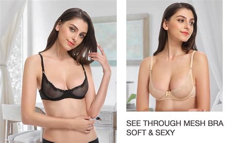 Wingslove Women S Sexy Cup Lace Bra Soft Mesh Underwired Demi Bra Unlined