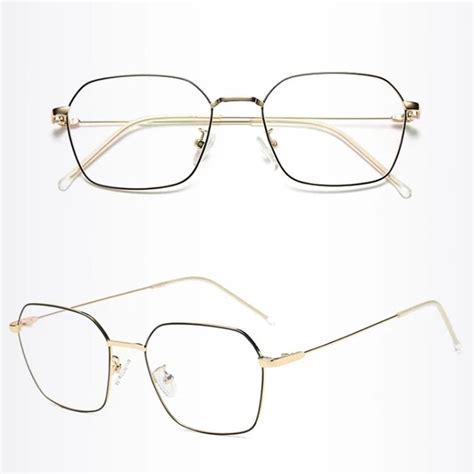 Vintage Women Eyeglasses Brand Designer Gold Black Alloy Frame Women Clear Lens Plain Mirror