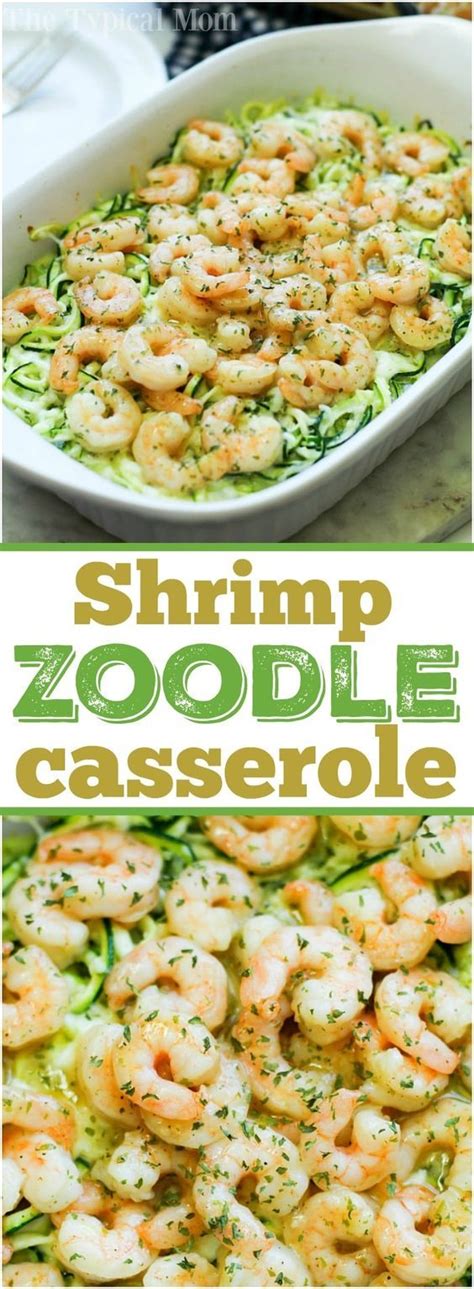 Mix macaroni, mushrooms and rest of ingredients in a 6 cup (1.6 l) buttered casserole. This is how you make zucchini noodles and shrimp casserole ...
