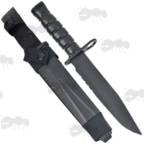 Airsoft M9 Rubber Bayonet M4 M16 Rifle Knife With Scabbard