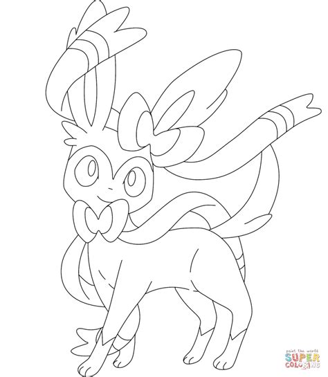 Sylveon Coloring Page Free Printable Coloring Page Coloring Home