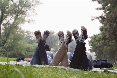 Teenagers Hanging Out In The Park Stock Photo Image Of Nature Front